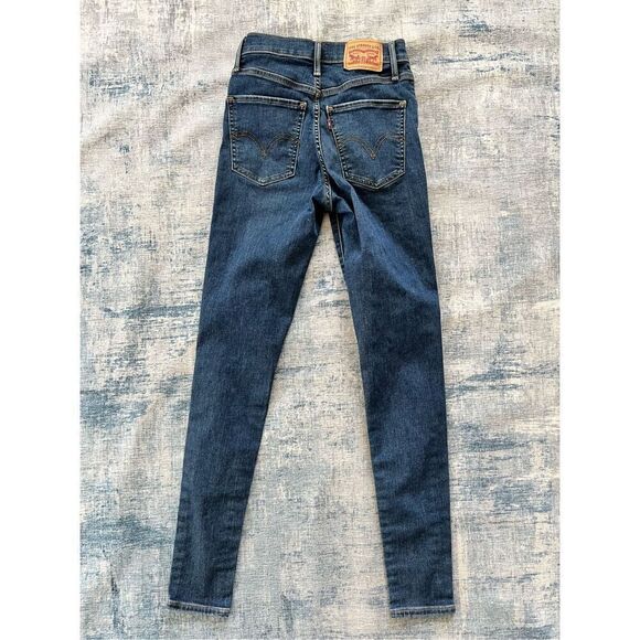 Levi's Distressed Busted Knee Mile High Super Skinny Jeans Size 26 - Picture 2 of 6